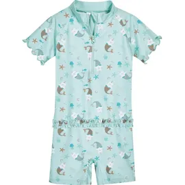Playshoes Badeanzug Einhornmeerkatze, - Braun,Weiß,Hellblau - 98/104