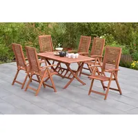Merxx Cordoba 7-tlg. 6 Klappsessel Klapp-Gartentisch Ausziehbar