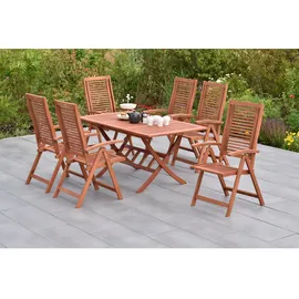 Merxx Cordoba 7-tlg. 6 Klappsessel Klapp-Gartentisch Ausziehbar
