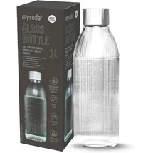 Wassersprudler-Flasche 1 L Transparent/silber