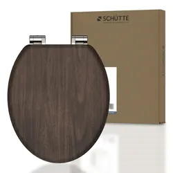 SCHÜTTE WC-Sitz »DARK WOOD«, MDF, oval, mit Softclose-Funktion - braun