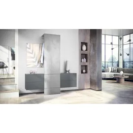 Vladon Wandgarderobe Carlton Anthrazit matt/Beton Oxid Optik