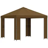 vidaXL Pavillon 3 x 3 m inkl. 4 Seitenteile Taupe