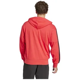 adidas Essentials 3-Streifen French Terry Reißverschlusspullover Pure Ruby / Black S