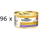 (€ 8,45/kg) Gourmet Gold Feine Pastete Lamm & grüne Bohnen, Katzenfutter 96x 85g