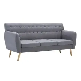 vidaXL 3-Sitzer-Sofa Stoff 172x70x82 cm Hellgrau