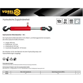 VOREL Estrattore idraulico per carrozzeria 10 t (80450)