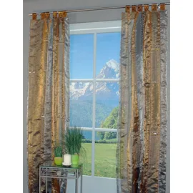 HOSSNER - ART OF HOME DECO Gardine "Zürichsee" Gr. 1, braun (braun, grau), B:120cm H:245cm, Polyester, HOSSNER - ART OF HOME DECO, Gardinen, Gardine, Schlaufenschal im besonderen Design