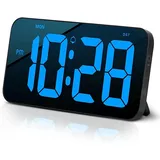 Digitale LED-Wanduhr mit 10,4 cm großen klaren Ziffern, Alarm, Zeitspeicher, automatisches Dimmen, 12/24 Stunden, DST, perfekte Dekoration, Bauernhaus, Küche, Wohnzimmer, Schlafzimmer, Klassenzimmer,