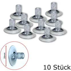 Lichterketten Saugnapf mit Kabelschlitz - 20mm - 10er Set - ideal für Fenster, M...
