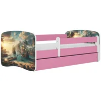 Raumhirsch furniture Kinderbett, Rosa, Holzwerkstoff, Holzwerkstoff, 1 Schubladen, 80x160