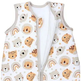 TupTam Baby Schlafsack 2.5 TOG – Warmer Winter Schlafsack Baby, OEKO-TEX, Ärmellos, Wattiert" Gr. 92, bunt (tiere, regenbogen), Schlafsäcke, L: 98cm, Obermaterial: 100% Baumwolle, Farbe: Tiere/Regenbogen, Größe: 92-98 - 92-98