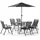 Oviala Gartenmöbel Set Tisch und 6 Klappstühle grau