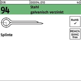 OEM Splinte DIN 94/ISO 1234 1x 40 Stahl galv.verz. 1000 Stück
