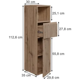 Vicco Midischrank Takumi 30 x 112,6 x 35 cm Beige/Braun