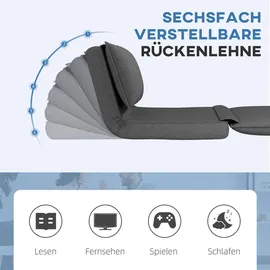Homcom Bodensofa 4-in-1 Klappbar Schlafsofa mit Leinenoptik, 6-Fach Verstellbarer Rückenlehne Gepolstert Sofabett bis 150 kg belastbar Bodensessel Bodenstuhl für Schlafzimmer, Wohnzimmer, Dunkelgrau
