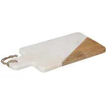 SECRET DE GOURMET Schneidebrett, 15 x 30 cm, Marmor, Schwarz, Farbe: Weiß