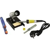 McPower 4 teiliges Lötset LS-303 - bestehend aus 30W Lötkolben, Entlötpumpe, Lötkolbenständer, Lötzinn