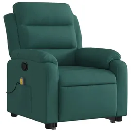 vidaXL Massagesessel mit Aufstehhilfe Polyester 148 x 79,5 x 0 cm Dunkelgrün