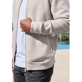 John Devin Struktur-Qualität Sweatjacke Herren Weiß XL