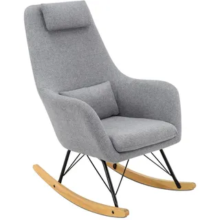 JIMMYLEE Stillstuhl Lisa, Grau, Schwarz, Eichefarben , Holz, Metall, Textil Kautschukholz massiv Abstraktes Füllung: Baumwollfüllung 68x107.5x87 cm , Füttern, Stillen, Stillsessel