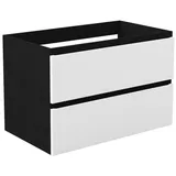 duschspa Waschtisch Unterschrank Waschtischunterschrank Waschbeckenunterschrank Badschrank, 50-120cm Hängeschrank, Matt / Hochglanz schwarz 79 cm x 52 cm x 46.3 cm