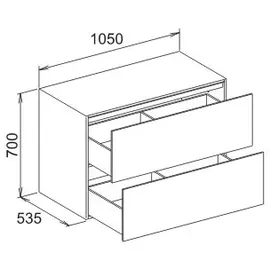 Keuco Edition 11 Sideboard 105 x 70 x 53,5 cm Beige/Weiß