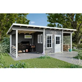 SKANHOLZ Gartenhaus Namur 7,50 x 3,15 m Schiefergrau