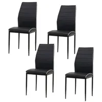 Hti-Living Esszimmerstuhl Madison Kunstleder Schwarz 4er-Set