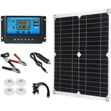 18V 25W monokristallines Solarpanel-Kit, Dual-USB-Handy-Ladegerät, wasserdicht für Outdoor-Camping mit 12/24V 100A PWM-Solarregler für Wohnmobile und