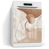 DEQORI Magnetfolie 'Erdfarbene Eleganz', beschreibbar Spülmaschine Magnetmatte magnetisch Magnetfolie beige|braun 60 cm x 70 cm