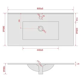 paplinskimoebel Waschbecken mit Unterschrank IGA Waschtischunterschrank, Stehend Eckig, Keramik, Badmöbel Set Waschplatz (Graphit, 80 cm) | Grau