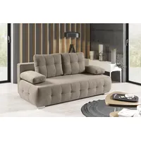 WERK2 Schlafsofa »Indigo«, 2-Sitzer Sofa und Schlafcouch mit Federkern & Bettkasten, grau