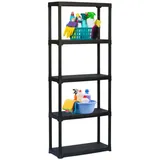GarPet Steckregal Kunststoff 70 x 30 x 176 cm schwarz 5 Böden