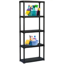GarPet Steckregal Kunststoff 70 x 30 x 176 cm schwarz 5 Böden