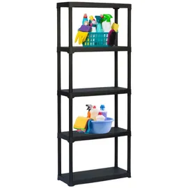 GarPet Steckregal Kunststoff 70 x 30 x 176 cm schwarz 5 Böden