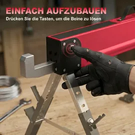 Homcom Arbeitsbock Metall 64-81 cm Rot klappbar 7-fach höhenverstellbar