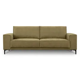 OTTO home 3-Sitzer OTTO HOME "OLAND, B: 224 cm - Skandi-Design", grün (olive), B:224cm H:85cm T:83cm, 100% Polyester, Sofas, Struktur, Flachgewebe, Luxus-Microfaser, Boucle