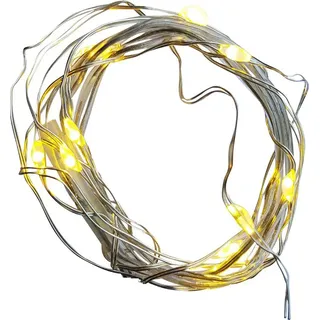 Fachhandel Plus Micro LED Draht Lichterkette mit 20 LED ́s Timerfunktion Indoor Batteriebetrieb