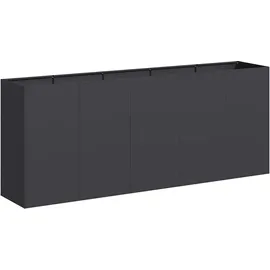 vidaXL Pflanzkübel 200 x 40 x 80 cm Schwarz