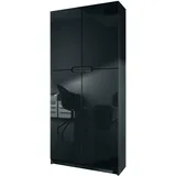 Vladon Logan Aktenschrank 82 x 37 x 185 cm schwarz