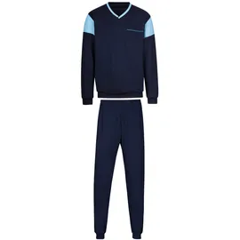 TRIGEMA Schlafanzug modisches Design Blau 4XL
