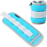 1 Paar Gewichtsmanschetten für Handgelenke Knöchel,0,25/0,5/0,75kg Gewichtsmanschetten Hand Fuß,Fußgelenkgewichte Set,Armgewichte Knöchelgewicht für Tanzen Fitness Gymnastik Yoga (Blau,2x0,25kg)