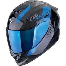 Scorpion Exo-1400 Evo Ii Carbon Air Platted Helm, schwarz/blau, XS