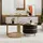 stilvora Runder Couchtisch Schwarz Glas 70 x 45 cm