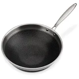 GSW Wok-Pfanne Asia mit Glasdeckel- 32 cm, Silber