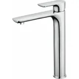 KZQ - Designer-Waschtischmischer mit hohem Auslauf, großer Chrom-Badezimmer-Wasserhahn mit abnehmbarem Luftsprudler, Messing-Waschtisch-Wasserhahn,