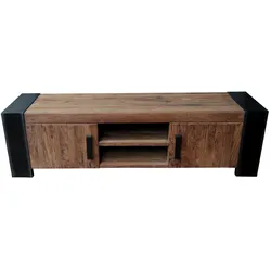 SIT Möbel CROCO Lowboard Metall/Teak Antikfinish - Schwarz