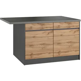 kochstation Winkelküche L-Form 490 cm braun