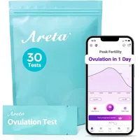 Areta 30 x Ovulationstest Fruchtbarkeitstest für Frauen: Kinderwunsch Ovulationstests Kit 25 mIU/ml - 30 Stück Eisprung LH Test Ovulationstest mit optimaler Sensitivität